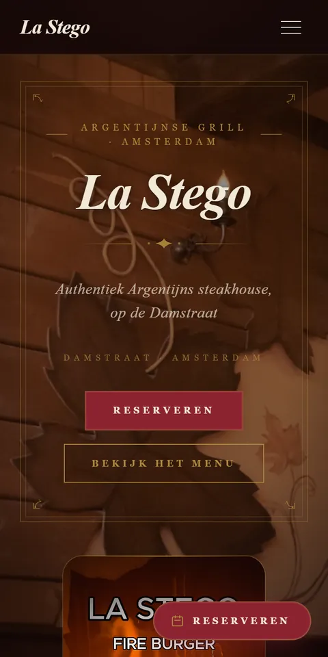 Dezelfde pagina van La Stego op een telefoon
